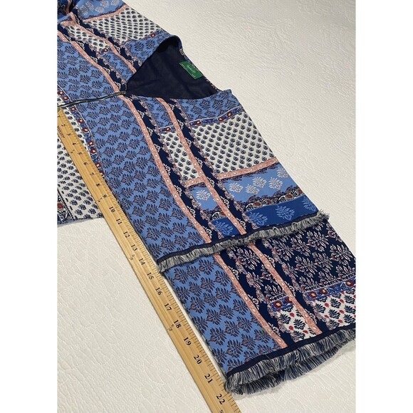 Signature Eight Womens Zip Up Tassel Boho Hippie Blouse Sz Small Lined - Picture 2 of 10